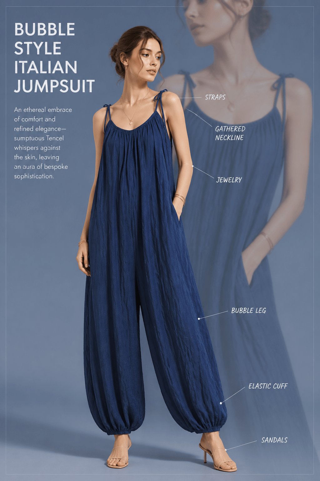 The Bubble Style Italian Jumpsuit- Anicoletta's Boutique | Fashion Forward Luxury Women's Clothing