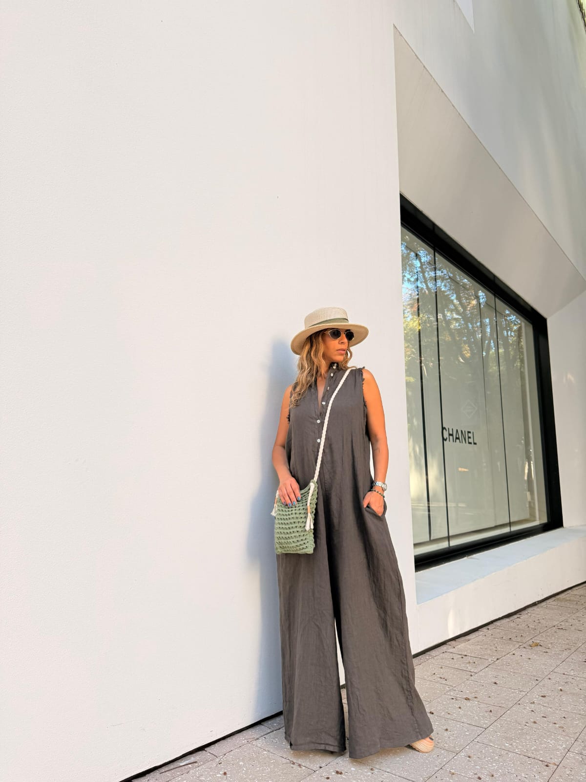 The Sleeveless Palazzo Jumpsuit- Anicoletta's Boutique | Fashion Forward Luxury Women's Clothing