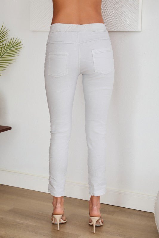 The Solid Crinkle Jogger- Anicoletta's Boutique | Fashion Forward Luxury Women's Clothing