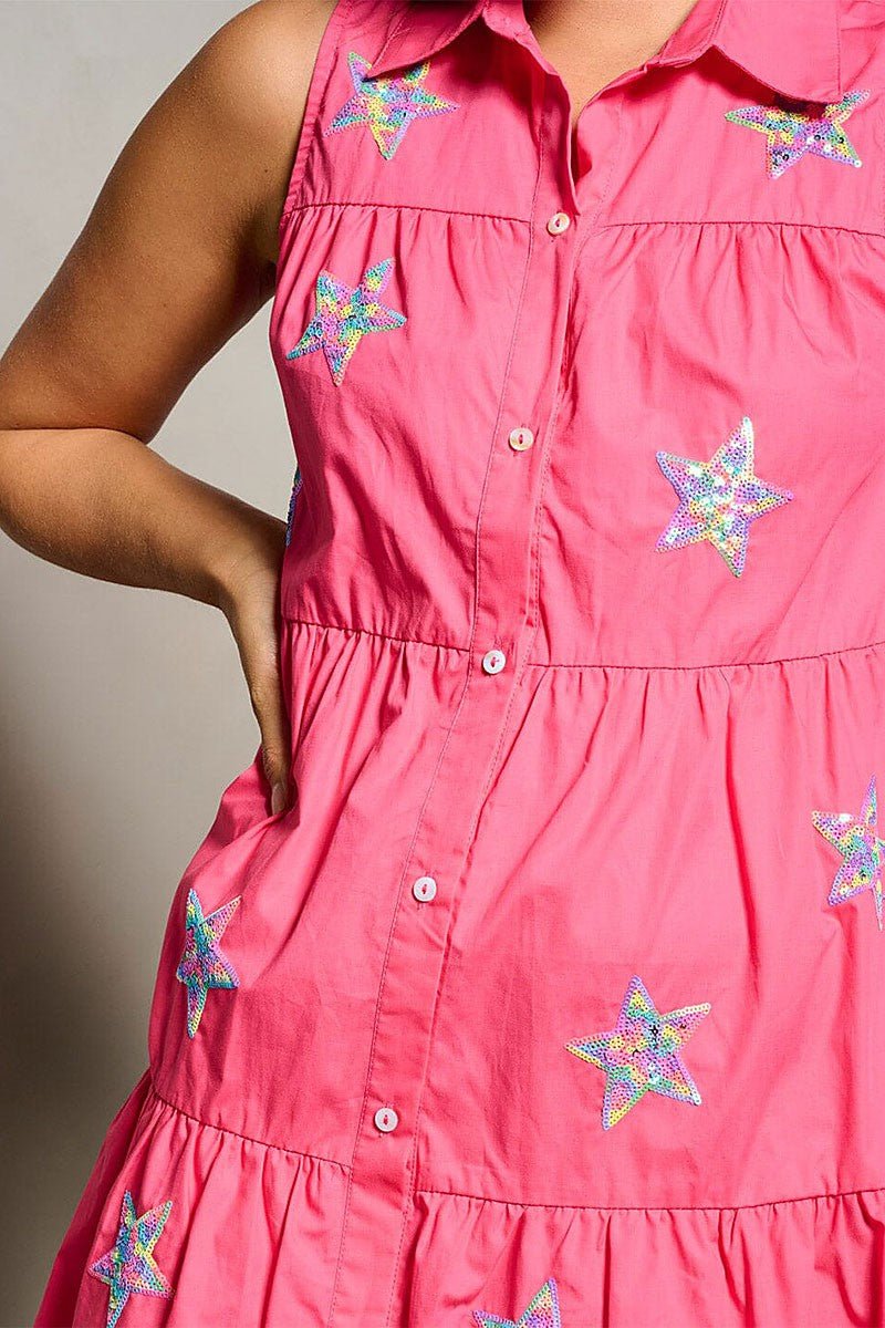 The Anicoletta's Sequin Stars Mini Dress- Anicoletta's Boutique | Fashion Forward Luxury Women's Clothing