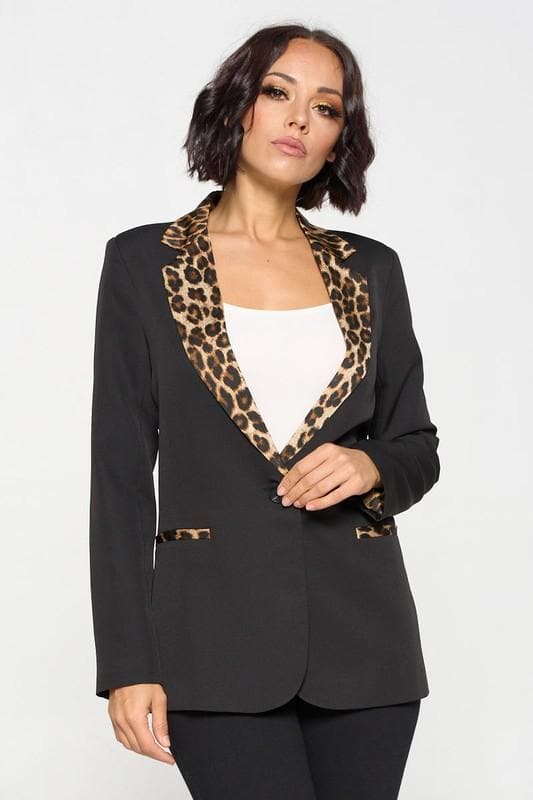The OVI Animal Print Blazer- Anicoletta's Boutique | Fashion Forward Luxury Women's Clothing
