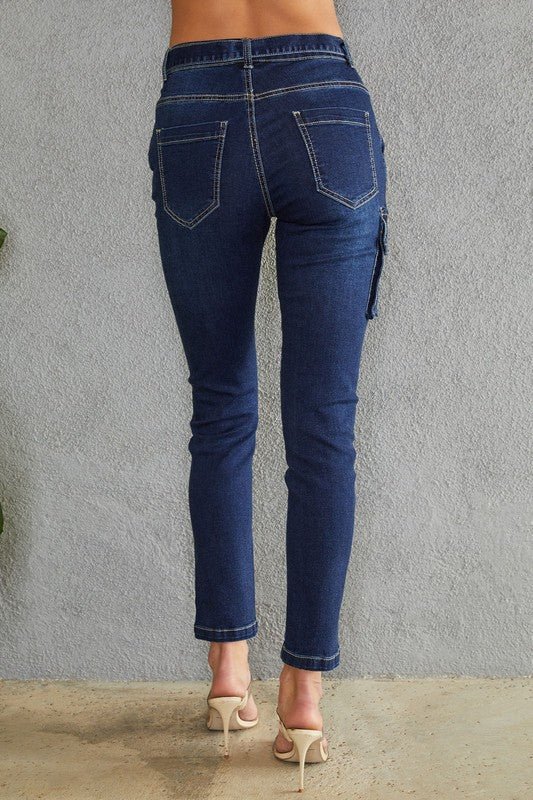 The Venti6 Denim Cargo Pants- Anicoletta's Boutique | Fashion Forward Luxury Women's Clothing