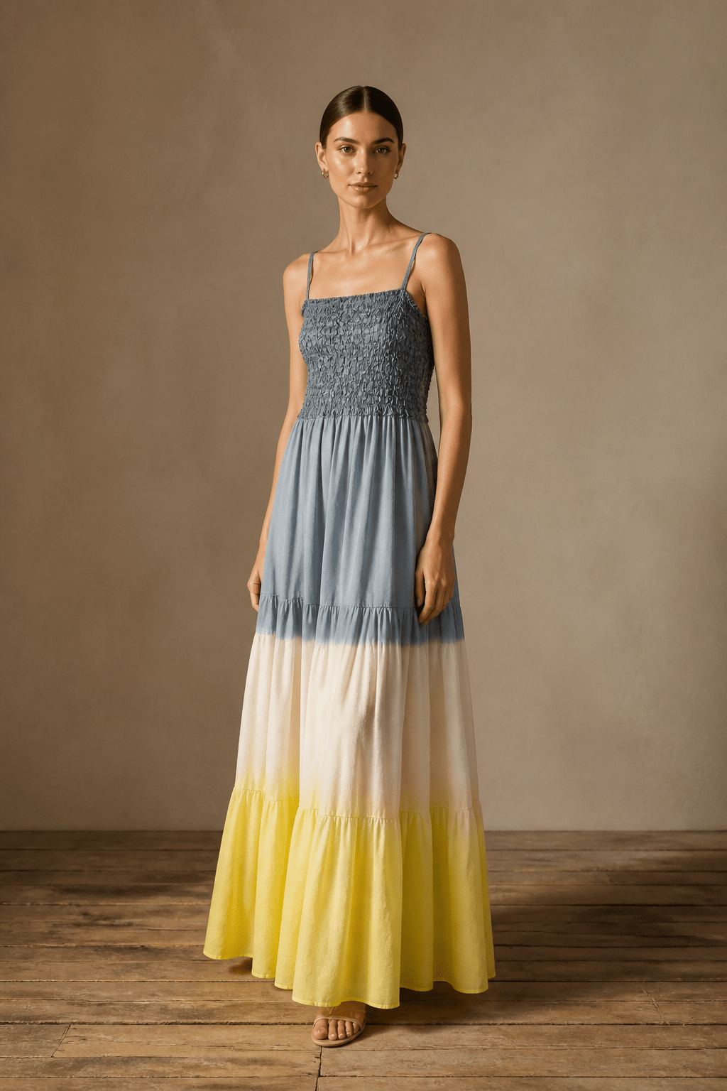 The Color Block Popcorn Tube Maxi Dress- Anicoletta's Boutique | Fashion Forward Luxury Women's Clothing