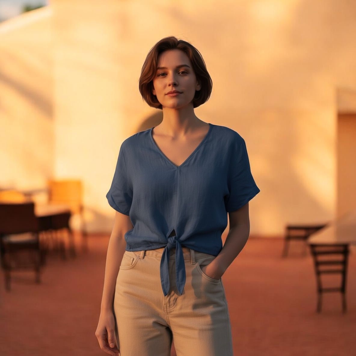 The Resort Tie Up Top- Anicoletta's Boutique | Fashion Forward Luxury Women's Clothing