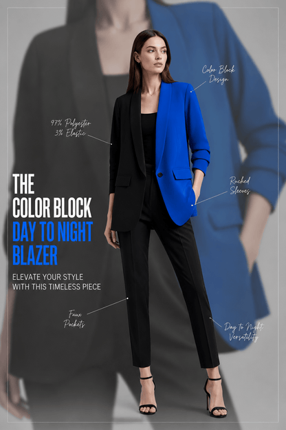 The Color Block Day to Night Blazer- Anicoletta's Boutique | Fashion Forward Luxury Women's Clothing
