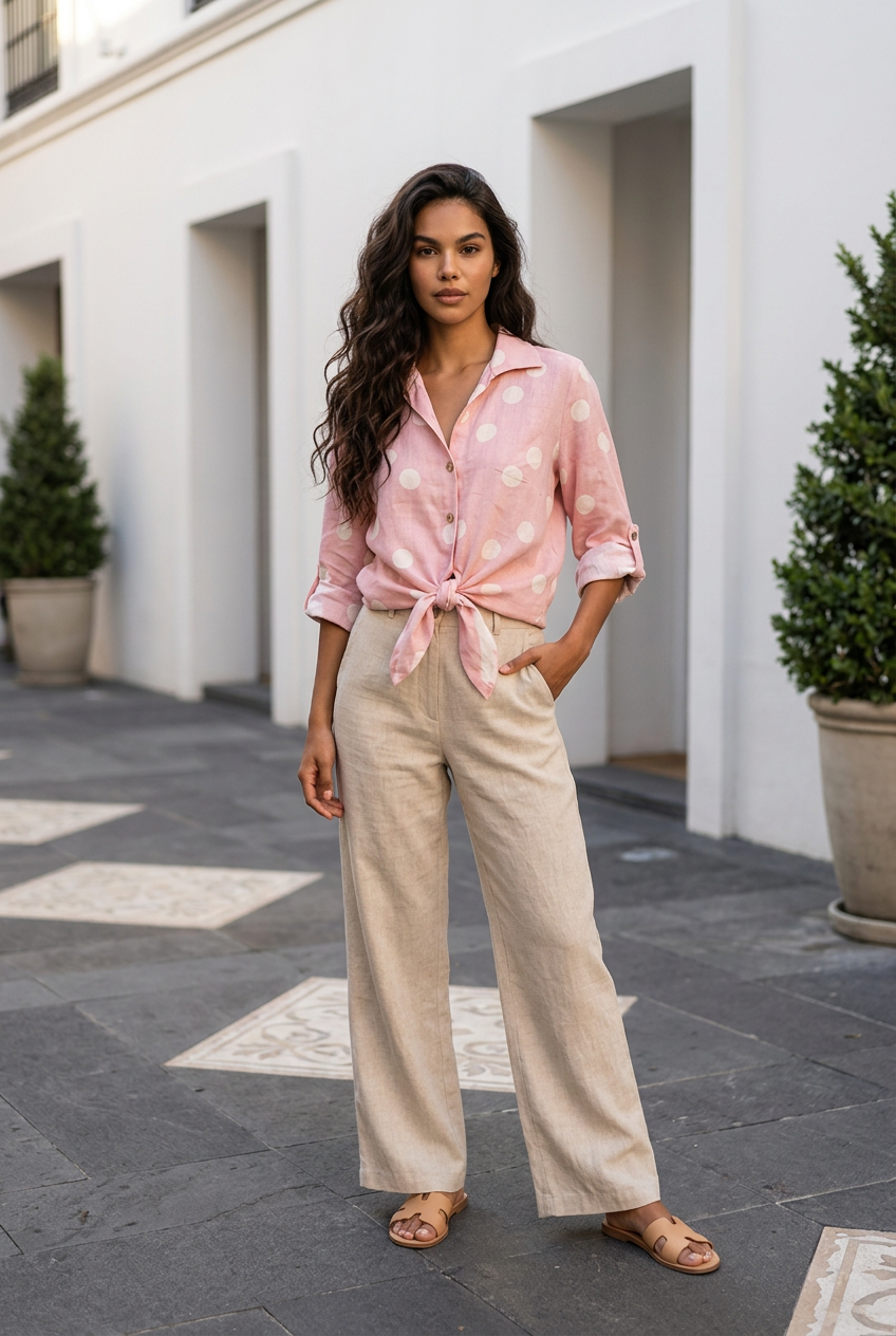 The Summer Polka Dot Tie Up Top