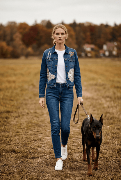 The Anicoletta’s Happy Face Denim Jacket- Anicoletta's Boutique | Fashion Forward Luxury Women's Clothing