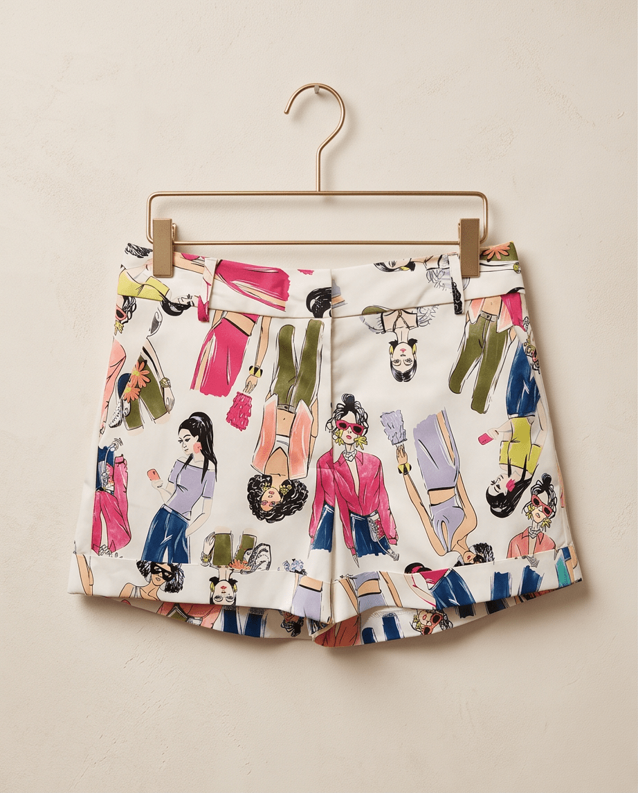 The OVI Fashion Print Shorts- Anicoletta's Boutique | Fashion Forward Luxury Women's Clothing