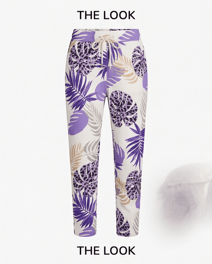 The Spring Leaves Italian Joggers- Anicoletta's Boutique | Fashion Forward Luxury Women's Clothing