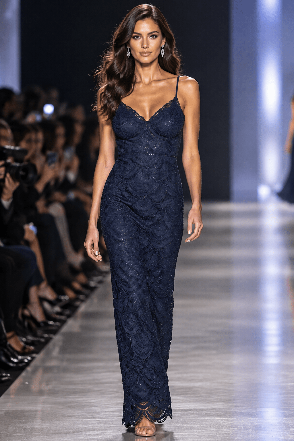 The Minuet Scalloped Lace Maxi Dress- Anicoletta's Boutique | Fashion Forward Luxury Women's Clothing
