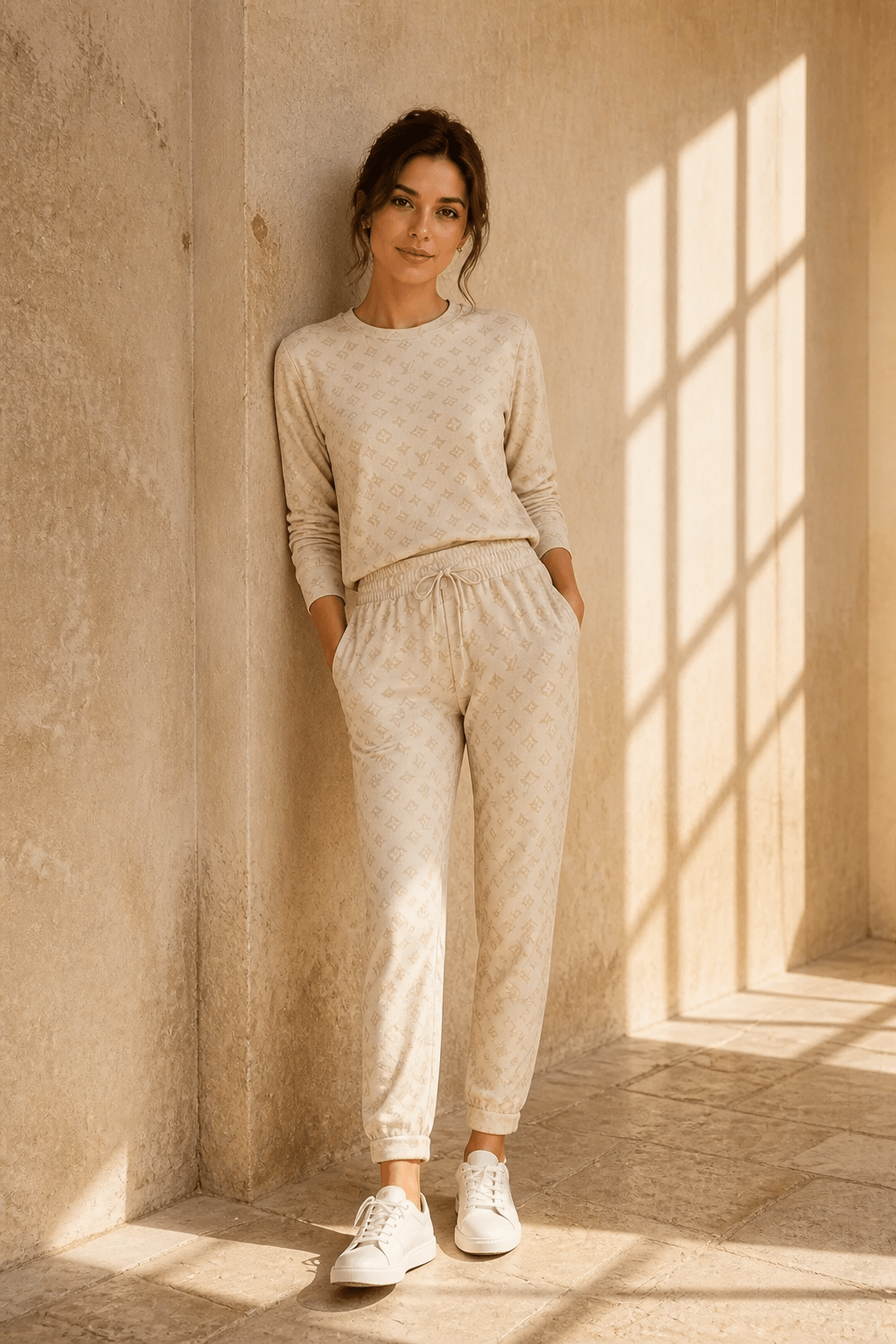 The LV Print Italian Joggers- Anicoletta's Boutique | Fashion Forward Luxury Women's Clothing