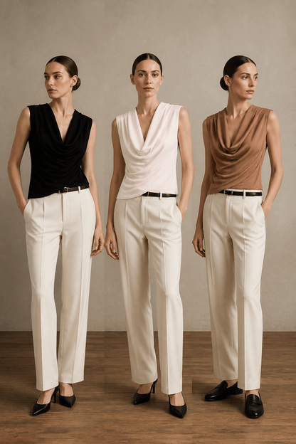 The Drape Cowl Neck Italian Top- Anicoletta's Boutique | Fashion Forward Luxury Women's Clothing