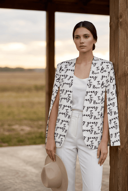 The OVI Cape Style Blazer- Anicoletta's Boutique | Fashion Forward Luxury Women's Clothing