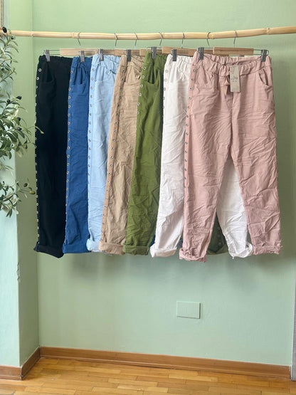 The Circle Studded Italian Joggers- Anicoletta's Boutique | Fashion Forward Luxury Women's Clothing
