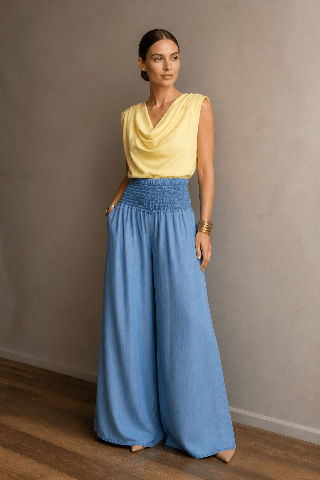 The Drape Cowl Neck Italian Top- Anicoletta's Boutique | Fashion Forward Luxury Women's Clothing