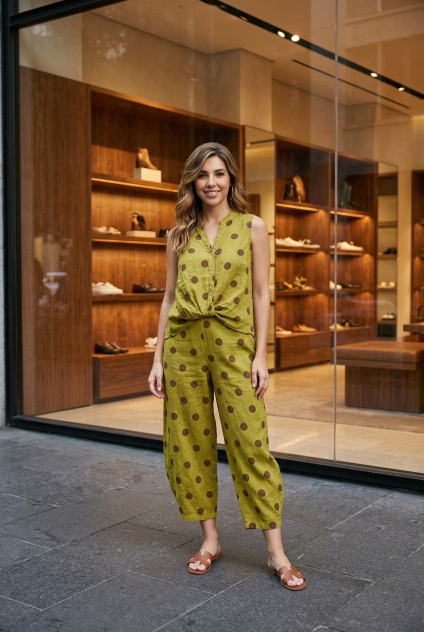 The Polka Dots Top and Barrel Pants Set
