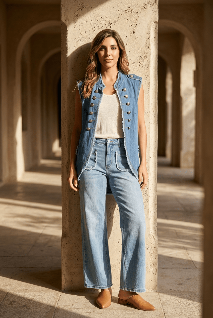 The Sargent Pepper Italian Vest- Anicoletta's Boutique | Fashion Forward Luxury Women's Clothing