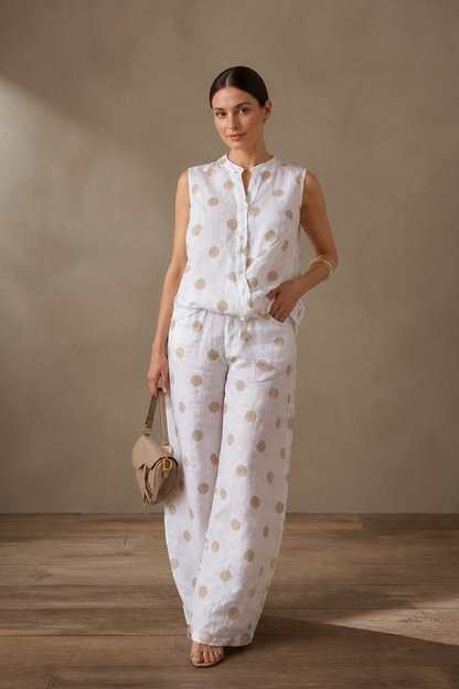 The Polka Dots Top and Barrel Pants Set
