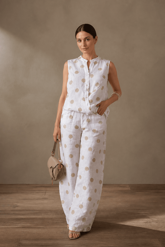 The Polka Dots Top and Barrel Pants Set- Anicoletta's Boutique | Fashion Forward Luxury Women's Clothing