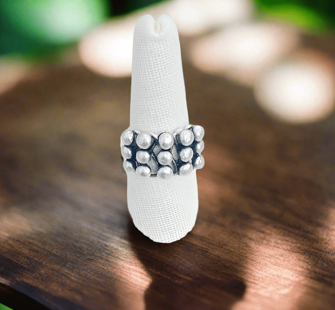 The Turkish Silver Beads Ring- Anicoletta's Boutique | Fashion Forward Luxury Women's Clothing