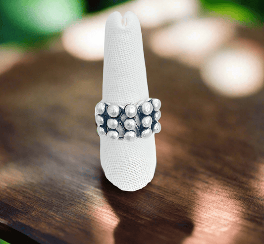 The Turkish Silver Beads Ring- Anicoletta's Boutique | Fashion Forward Luxury Women's Clothing
