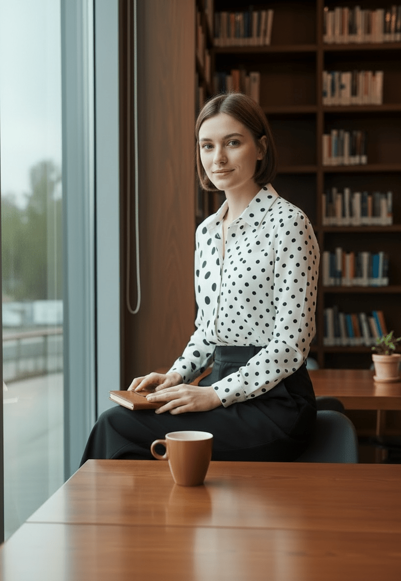 The OVI Polka Dot Print Blouse- Anicoletta's Boutique | Fashion Forward Luxury Women's Clothing