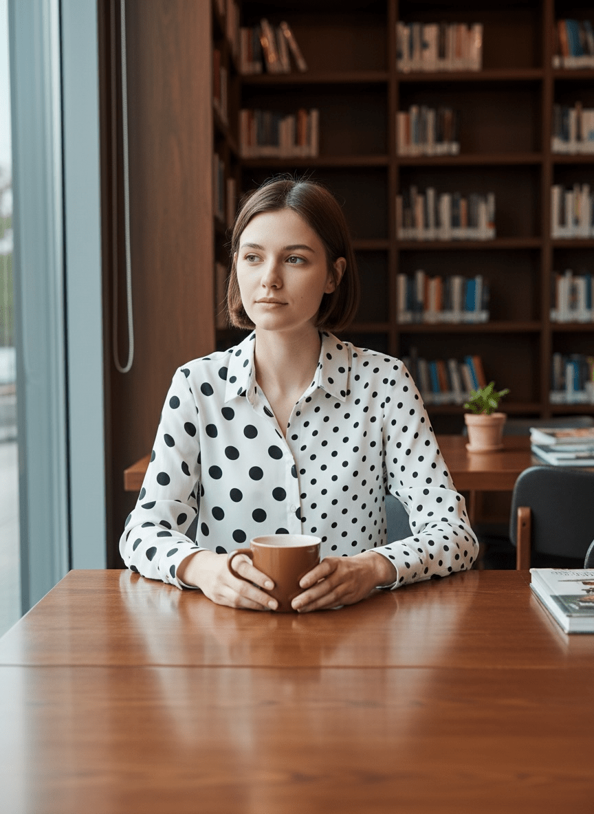 The OVI Polka Dot Print Blouse- Anicoletta's Boutique | Fashion Forward Luxury Women's Clothing