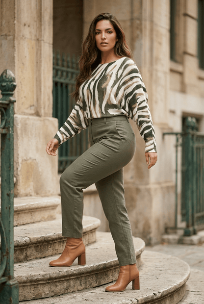 The Tiger Print Light Knit Sweater- Anicoletta's Boutique | Fashion Forward Luxury Women's Clothing