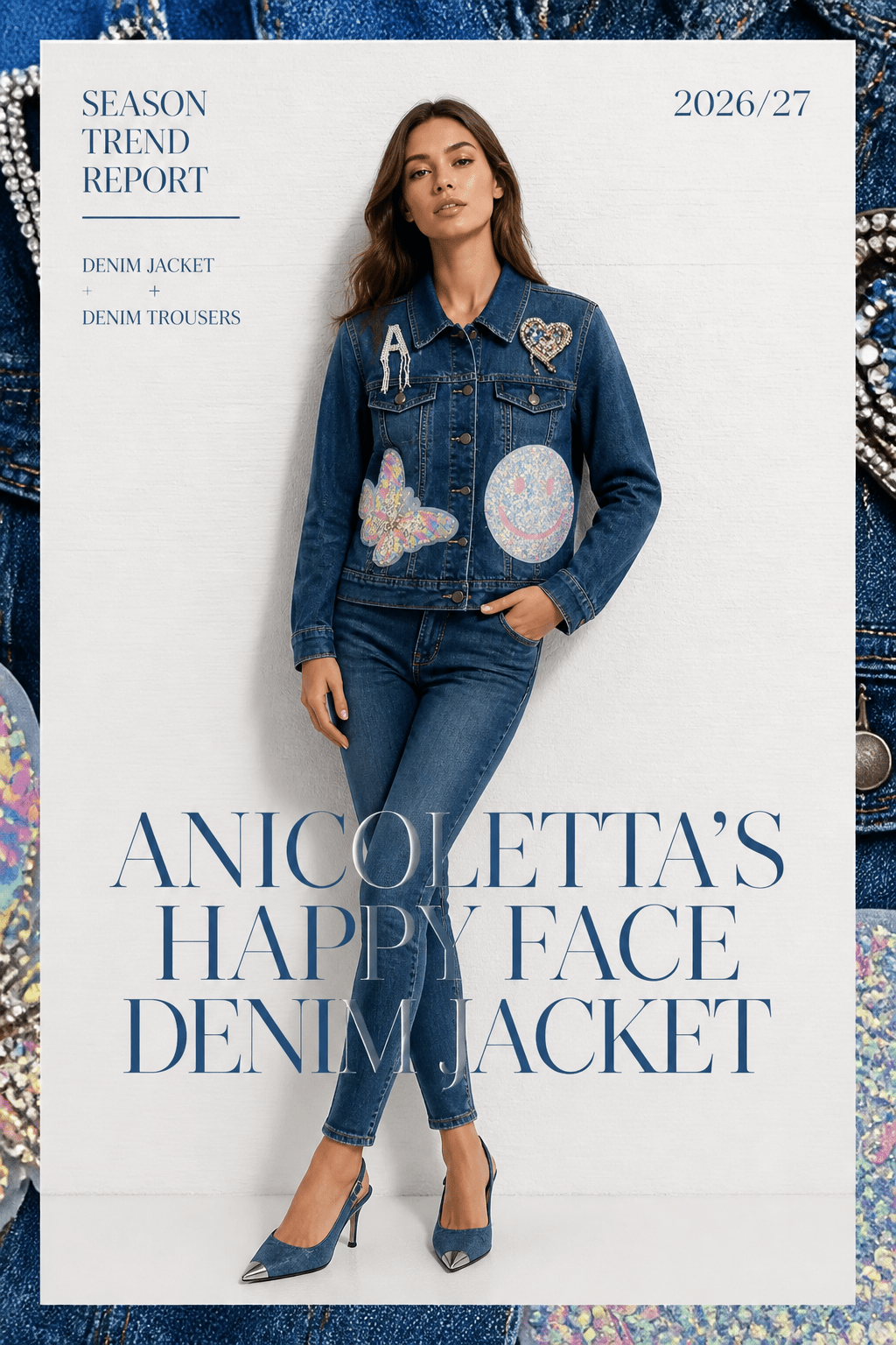 The Anicoletta’s Happy Face Denim Jacket- Anicoletta's Boutique | Fashion Forward Luxury Women's Clothing