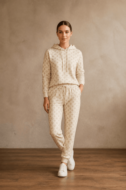 The LV Print Italian Joggers- Anicoletta's Boutique | Fashion Forward Luxury Women's Clothing