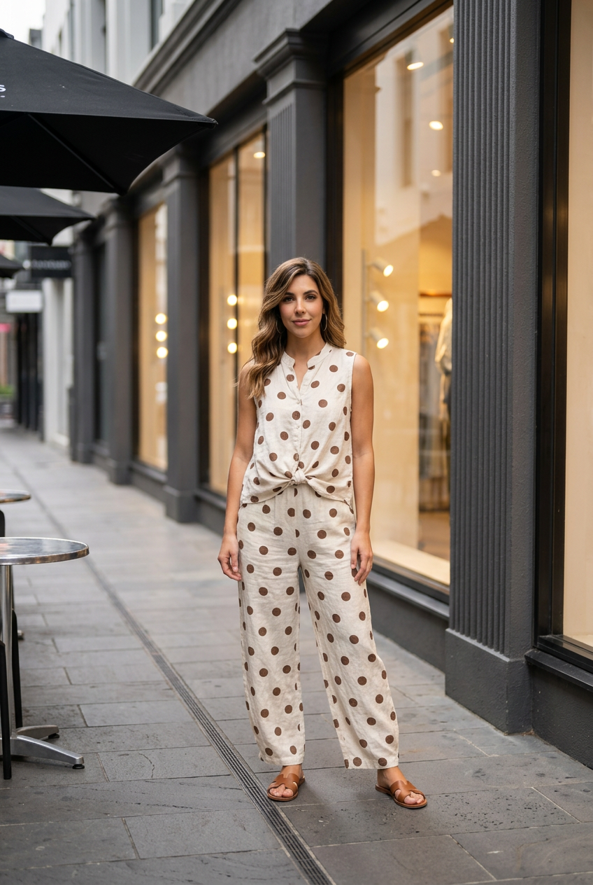 The Polka Dots Top and Barrel Pants Set