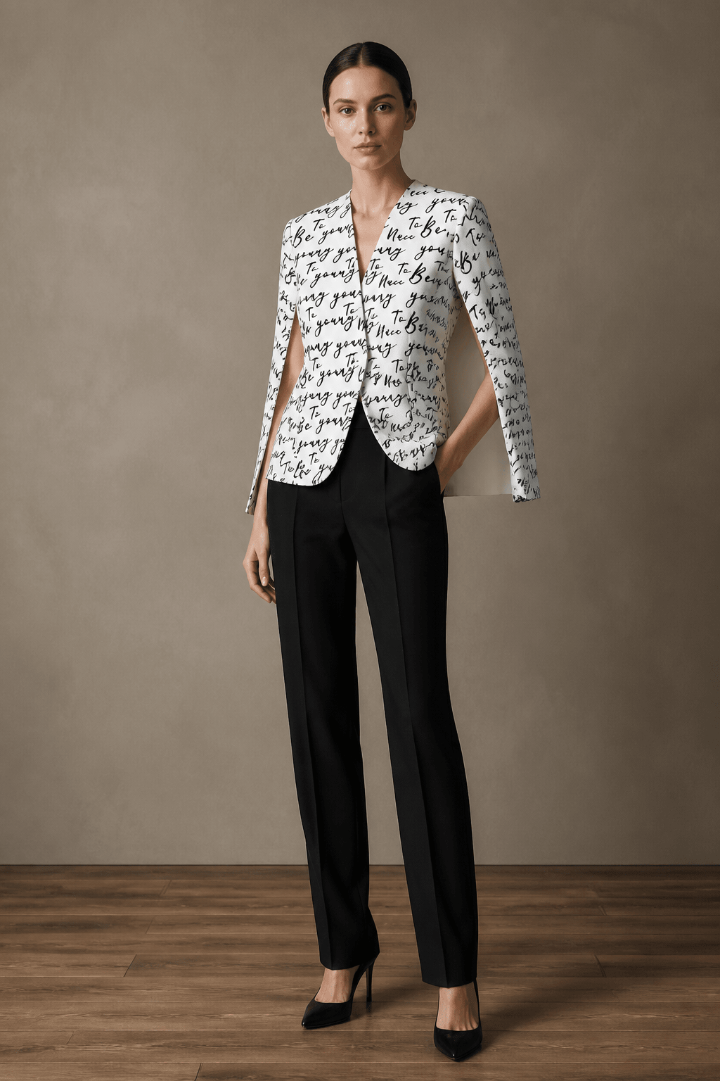 The OVI Cape Style Blazer- Anicoletta's Boutique | Fashion Forward Luxury Women's Clothing