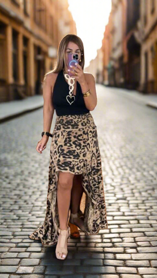 The Animal Print Flamenco Style Skirt- Anicoletta's Boutique | Fashion Forward Luxury Women's Clothing