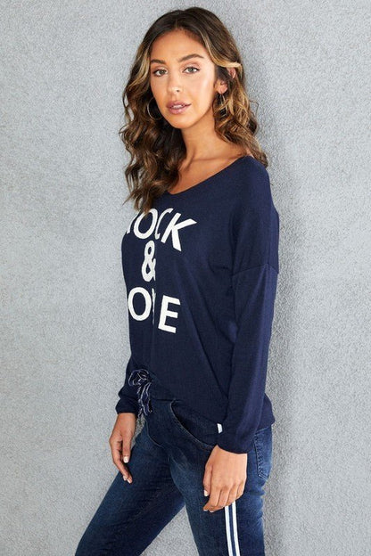 The Fuzzy Rock & Love Sweater- Anicoletta's Boutique | Fashion Forward Luxury Women's Clothing