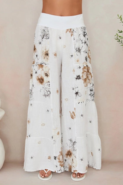 The Milio Milano Garden Floral Palazzo Pant- Anicoletta's Boutique | Fashion Forward Luxury Women's Clothing