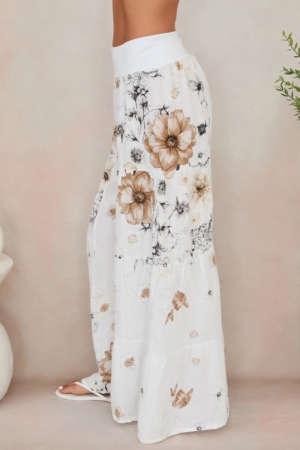 The Milio Milano Garden Floral Palazzo Pant- Anicoletta's Boutique | Fashion Forward Luxury Women's Clothing