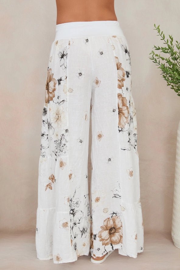 The Milio Milano Garden Floral Palazzo Pant- Anicoletta's Boutique | Fashion Forward Luxury Women's Clothing