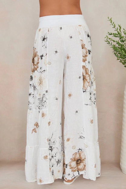 The Milio Milano Garden Floral Palazzo Pant- Anicoletta's Boutique | Fashion Forward Luxury Women's Clothing