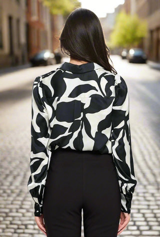 The B&W OVI Blouse- Anicoletta's Boutique | Fashion Forward Luxury Women's Clothing