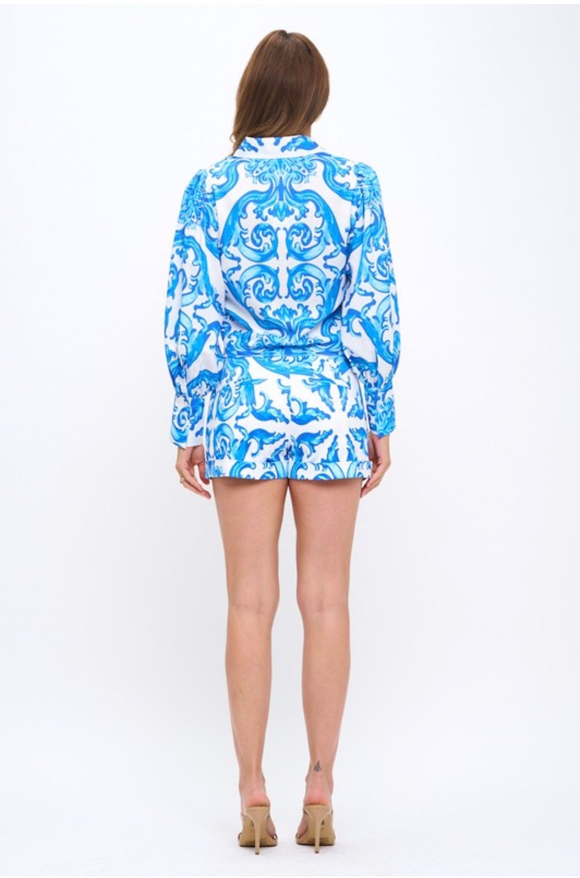 The OVI Sea Blue Shorts- Anicoletta's Boutique | Fashion Forward Luxury Women's Clothing