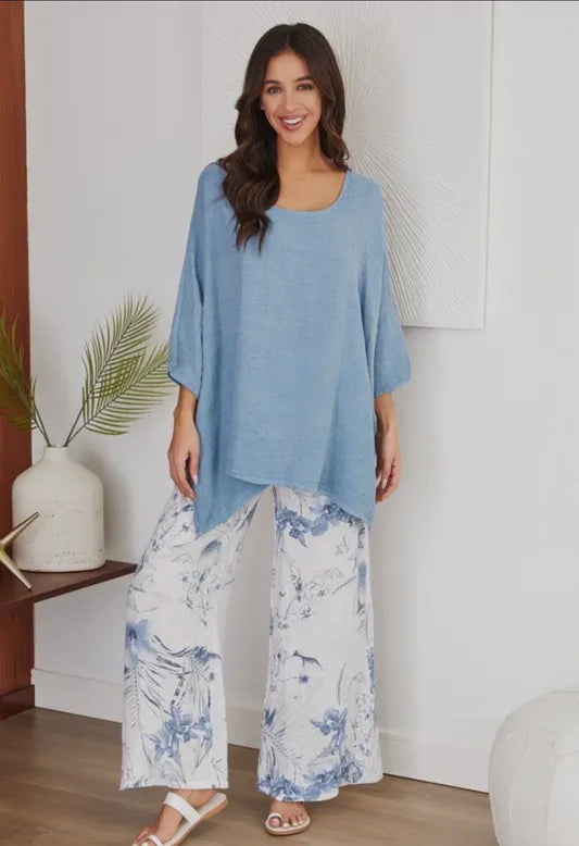 The Linen Draped Oversized Italian Blouse- Anicoletta's Boutique | Fashion Forward Luxury Women's Clothing