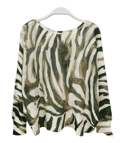 The Tiger Print Light Knit Sweater- Anicoletta's Boutique | Fashion Forward Luxury Women's Clothing