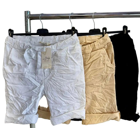 The Italian Short Crinkle Joggers- Anicoletta's Boutique | Fashion Forward Luxury Women's Clothing