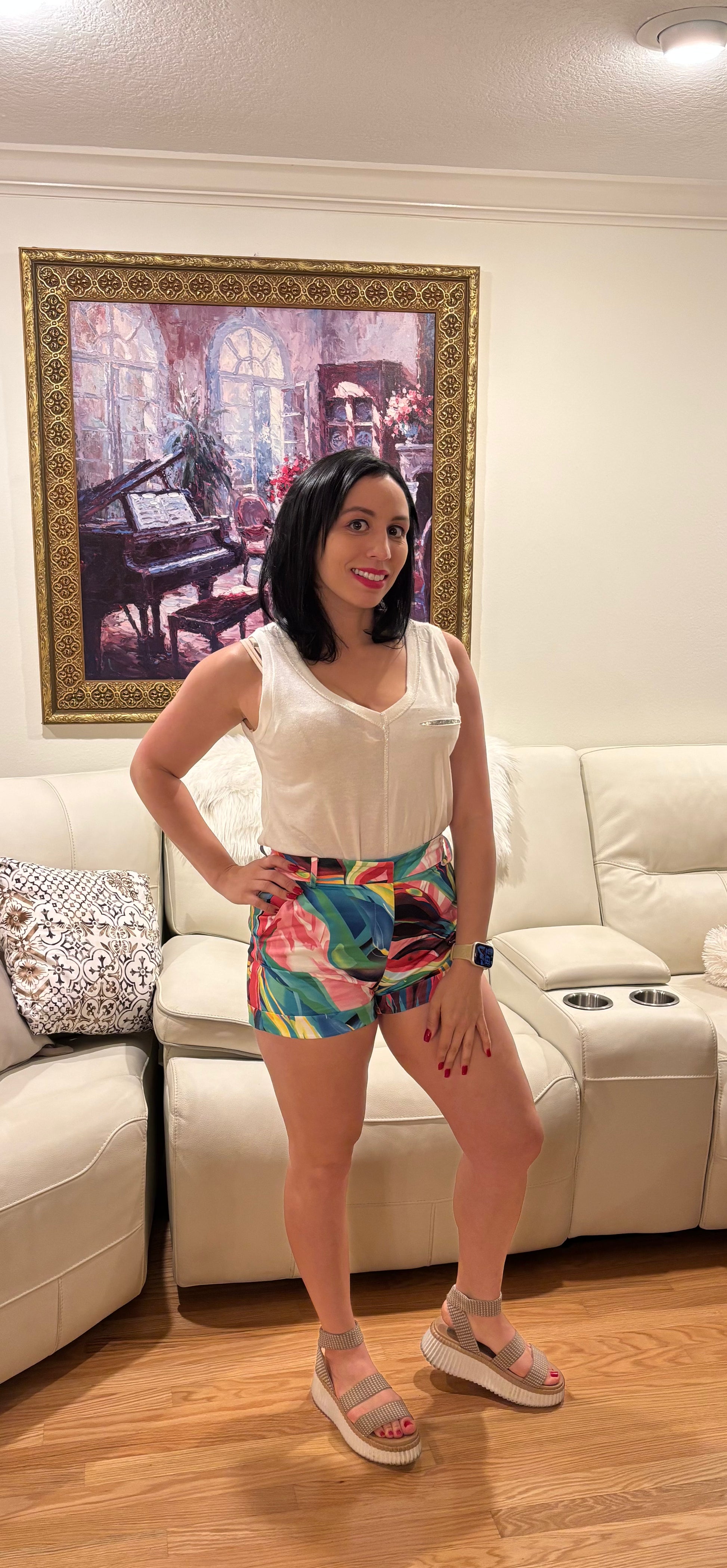 The OVI Color Palette Shorts- Anicoletta's Boutique | Fashion Forward Luxury Women's Clothing