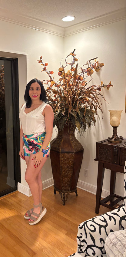 The OVI Color Palette Shorts- Anicoletta's Boutique | Fashion Forward Luxury Women's Clothing