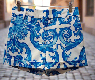 The OVI Sea Blue Shorts- Anicoletta's Boutique | Fashion Forward Luxury Women's Clothing