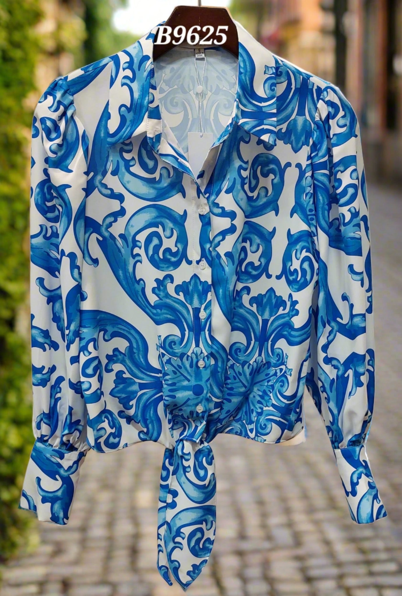 The OVI Blue Ocean Blouse- Anicoletta's Boutique | Fashion Forward Luxury Women's Clothing