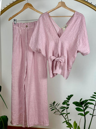 The Emi’s Italian Linen Top and Pant Set- Anicoletta's Boutique | Fashion Forward Luxury Women's Clothing