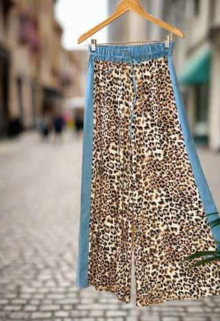 The Animal Print Italian Palazzo Pants- Anicoletta's Boutique | Fashion Forward Luxury Women's Clothing