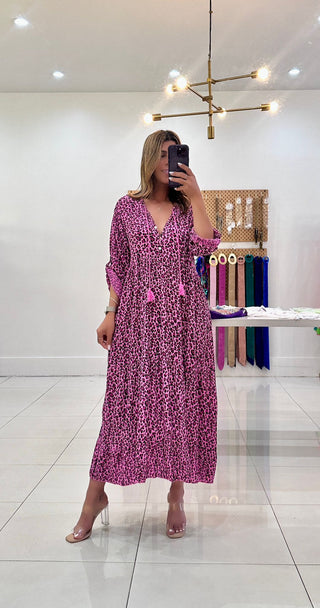 The Valentine Viscose Kaftan Maxi Dress- Anicoletta's Boutique | Fashion Forward Luxury Women's Clothing